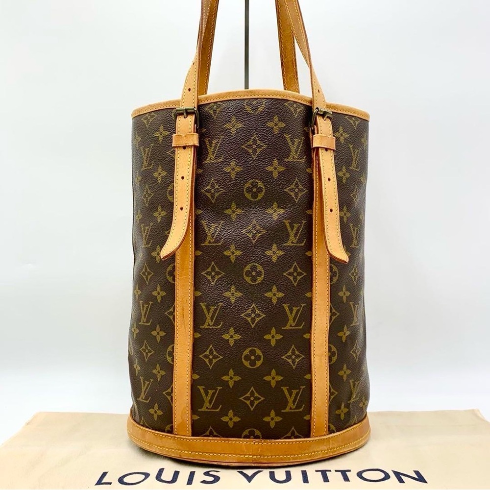 Vintage Louis Vuitton Bucket Bag GM Brown Canvas